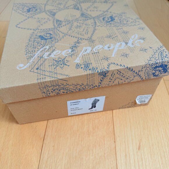 Free People Elle Tall Slouch Boots Size 10 Black - NBW - Picture 8 of 9